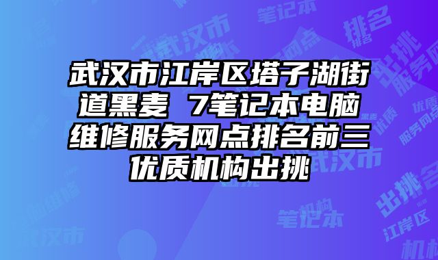 武漢市江岸區塔子湖街道黑麥 7筆記本電腦維修服務網點排名前三優質機構出挑