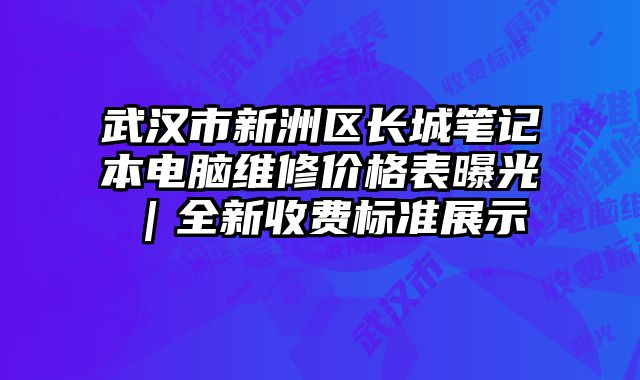武漢市新洲區(qū)長城筆記本電腦維修價(jià)格表曝光｜全新收費(fèi)標(biāo)準(zhǔn)展示