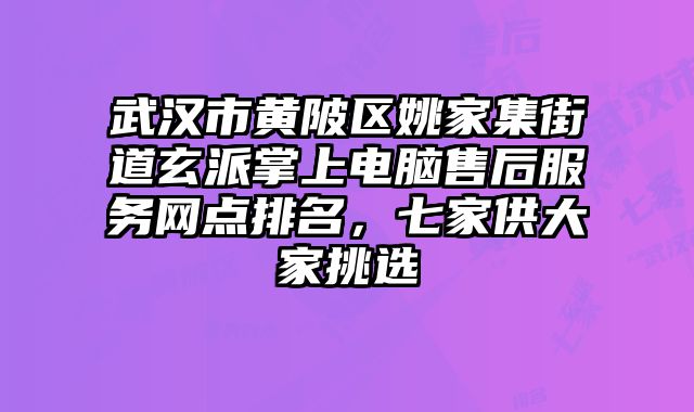 武漢市黃陂區姚家集街道玄派掌上電腦售后服務網點排名，七家供大家挑選
