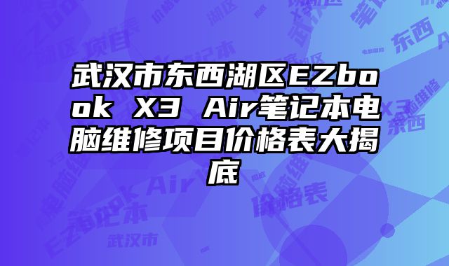 武漢市東西湖區EZbook X3 Air筆記本電腦維修項目價格表大揭底