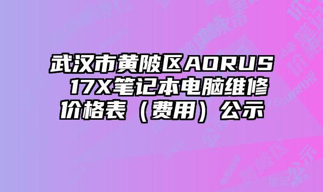 武漢市黃陂區(qū)AORUS 17X筆記本電腦維修價格表（費用）公示