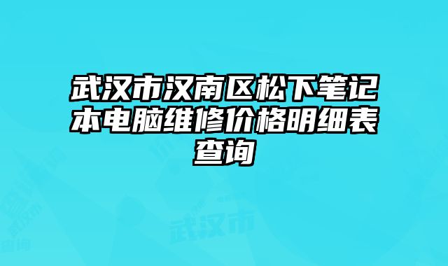 武漢市漢南區(qū)松下筆記本電腦維修價格明細表查詢