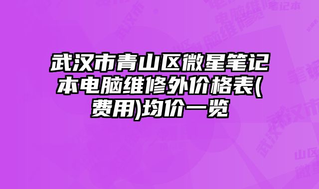 武漢市青山區(qū)微星筆記本電腦維修外價格表(費用)均價一覽