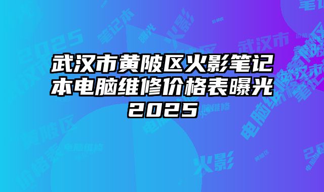 武漢市黃陂區(qū)火影筆記本電腦維修價格表曝光2025