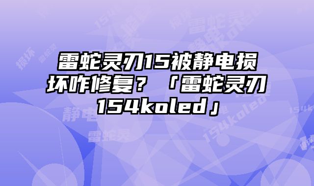 雷蛇靈刃15被靜電損壞咋修復？「雷蛇靈刃154koled」