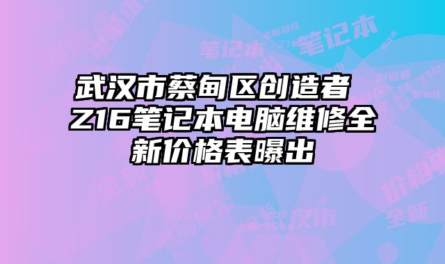 武漢市蔡甸區創造者 Z16筆記本電腦維修全新價格表曝出