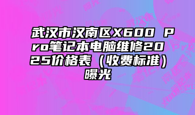 武漢市漢南區X600 Pro筆記本電腦維修2025價格表（收費標準）曝光