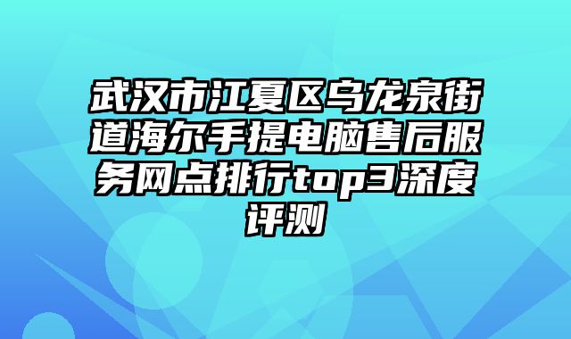 武漢市江夏區(qū)烏龍泉街道海爾手提電腦售后服務(wù)網(wǎng)點(diǎn)排行top3深度評(píng)測(cè)