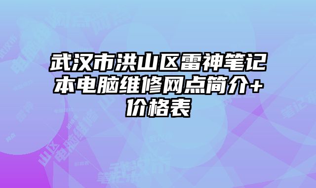 武漢市洪山區雷神筆記本電腦維修網點簡介+價格表