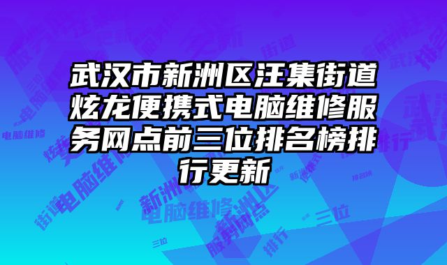 武漢市新洲區汪集街道炫龍便攜式電腦維修服務網點前三位排名榜排行更新