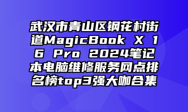武漢市青山區(qū)鋼花村街道MagicBook X 16 Pro 2024筆記本電腦維修服務(wù)網(wǎng)點(diǎn)排名榜top3強(qiáng)大咖合集