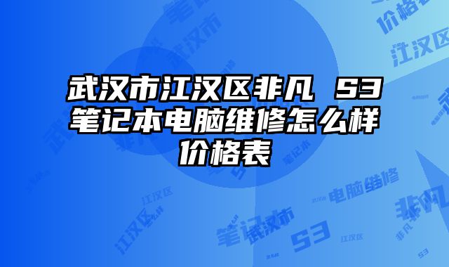 武漢市江漢區(qū)非凡 S3筆記本電腦維修怎么樣價(jià)格表