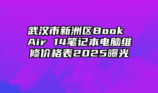 武漢市新洲區Book Air 14筆記本電腦維修價格表2025曝光