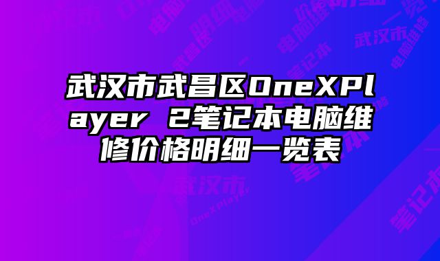 武漢市武昌區(qū)OneXPlayer 2筆記本電腦維修價(jià)格明細(xì)一覽表