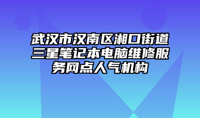 武漢市漢南區(qū)湘口街道三星筆記本電腦維修服務(wù)網(wǎng)點(diǎn)人氣機(jī)構(gòu)