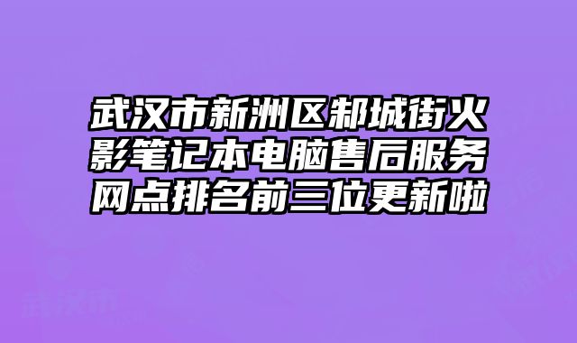武漢市新洲區邾城街火影筆記本電腦售后服務網點排名前三位更新啦