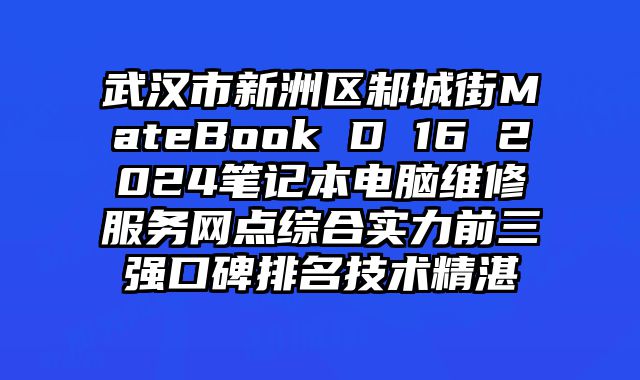 武漢市新洲區邾城街MateBook D 16 2024筆記本電腦維修服務網點綜合實力前三強口碑排名技術精湛