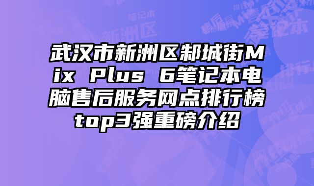 武漢市新洲區(qū)邾城街Mix Plus 6筆記本電腦售后服務網點排行榜top3強重磅介紹