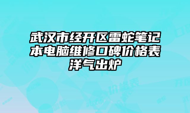 武漢市經開區雷蛇筆記本電腦維修口碑價格表洋氣出爐
