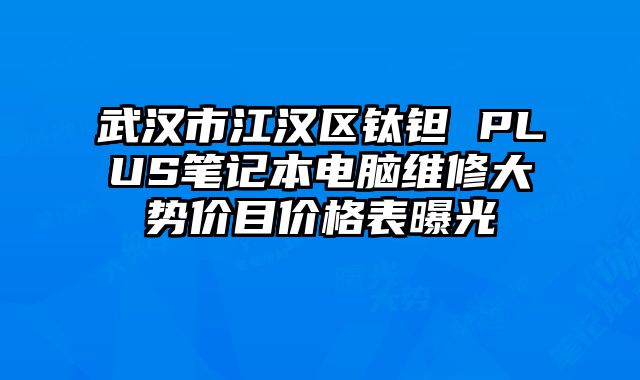 武漢市江漢區(qū)鈦鉭 PLUS筆記本電腦維修大勢價目價格表曝光