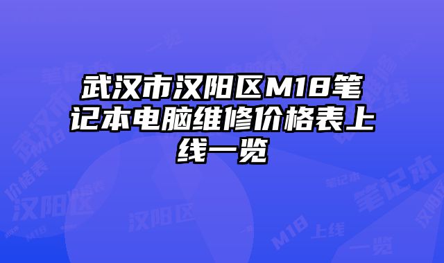 武漢市漢陽區M18筆記本電腦維修價格表上線一覽