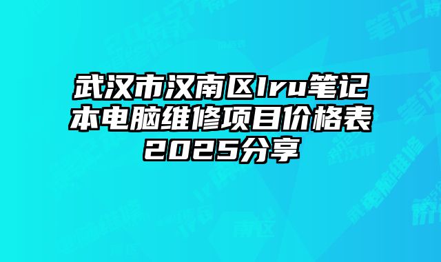 武漢市漢南區Iru筆記本電腦維修項目價格表2025分享