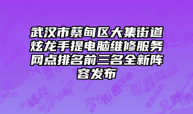 武漢市蔡甸區大集街道炫龍手提電腦維修服務網點排名前三名全新陣容發布