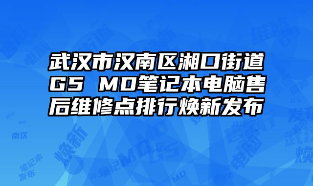 武漢市漢南區湘口街道G5 MD筆記本電腦售后維修點排行煥新發布