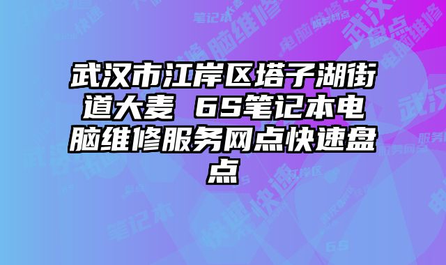 武漢市江岸區塔子湖街道大麥 6S筆記本電腦維修服務網點快速盤點