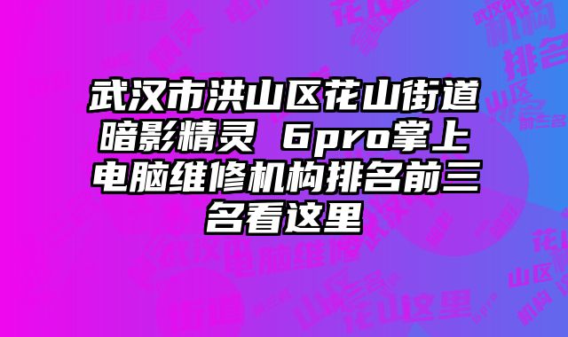 武漢市洪山區(qū)花山街道暗影精靈 6pro掌上電腦維修機(jī)構(gòu)排名前三名看這里