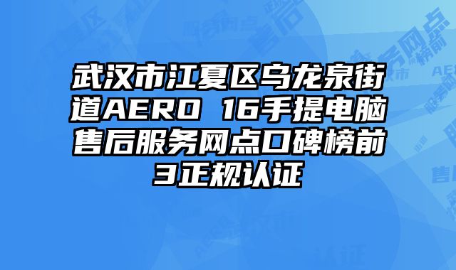 武漢市江夏區烏龍泉街道AERO 16手提電腦售后服務網點口碑榜前3正規認證