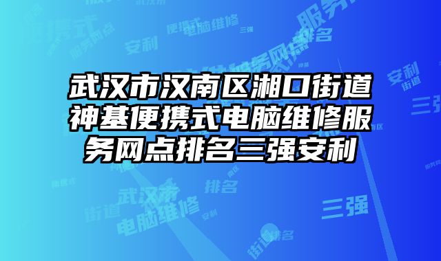 武漢市漢南區湘口街道神基便攜式電腦維修服務網點排名三強安利