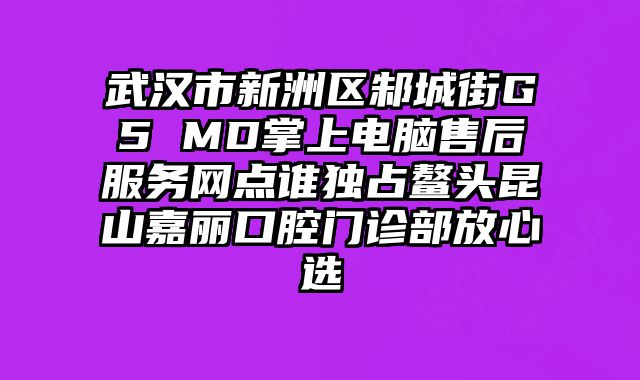 武漢市新洲區邾城街G5 MD掌上電腦售后服務網點誰獨占鰲頭昆山嘉麗口腔門診部放心選