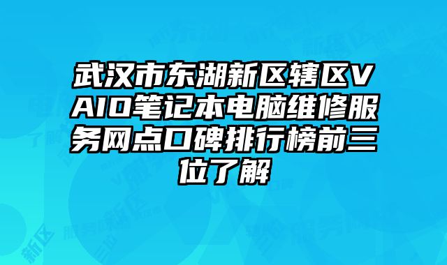 武漢市東湖新區轄區VAIO筆記本電腦維修服務網點口碑排行榜前三位了解