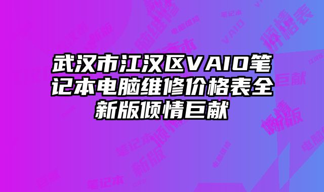 武漢市江漢區VAIO筆記本電腦維修價格表全新版傾情巨獻