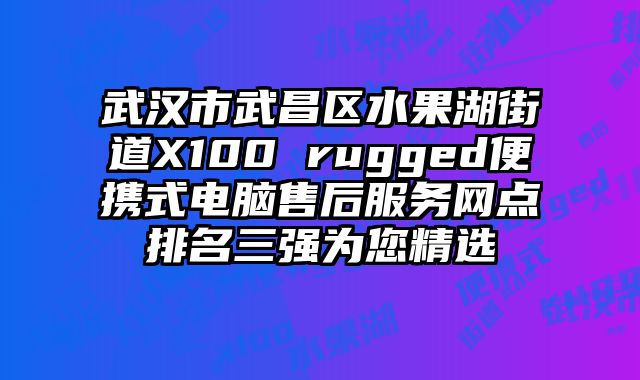 武漢市武昌區水果湖街道X100 rugged便攜式電腦售后服務網點排名三強為您精選