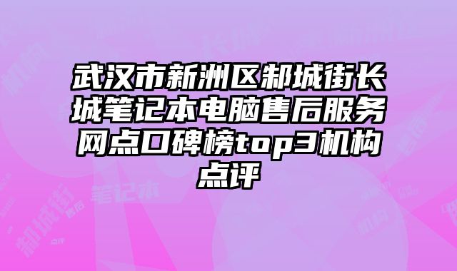 武漢市新洲區邾城街長城筆記本電腦售后服務網點口碑榜top3機構點評