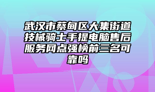 武漢市蔡甸區大集街道技械騎士手提電腦售后服務網點強榜前三名可靠嗎