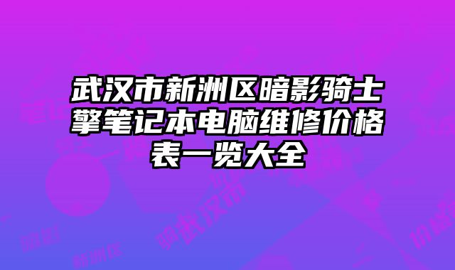 武漢市新洲區暗影騎士?擎筆記本電腦維修價格表一覽大全