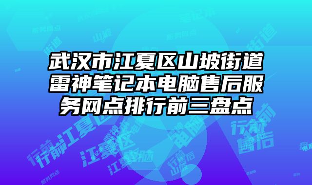 武漢市江夏區(qū)山坡街道雷神筆記本電腦售后服務(wù)網(wǎng)點(diǎn)排行前三盤點(diǎn)