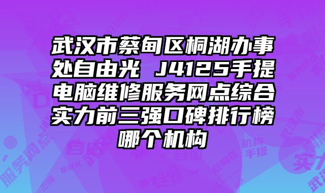 武漢市蔡甸區桐湖辦事處自由光 J4125手提電腦維修服務網點綜合實力前三強口碑排行榜哪個機構