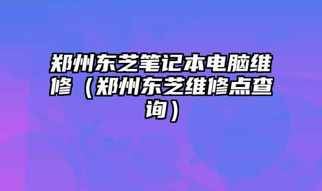 鄭州東芝筆記本電腦維修（鄭州東芝維修點(diǎn)查詢）