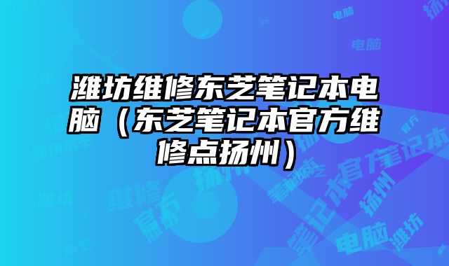 濰坊維修東芝筆記本電腦（東芝筆記本官方維修點揚州）