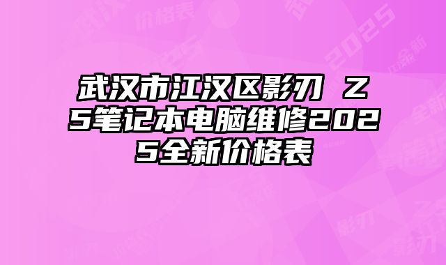 武漢市江漢區(qū)影刃 Z5筆記本電腦維修2025全新價格表