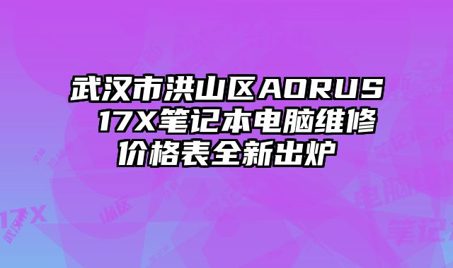 武漢市洪山區AORUS 17X筆記本電腦維修價格表全新出爐