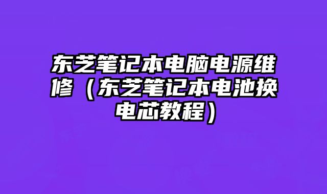 東芝筆記本電腦電源維修（東芝筆記本電池?fù)Q電芯教程）