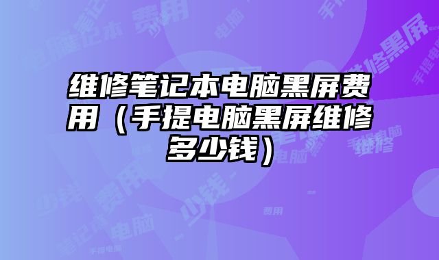 維修筆記本電腦黑屏費(fèi)用（手提電腦黑屏維修多少錢）