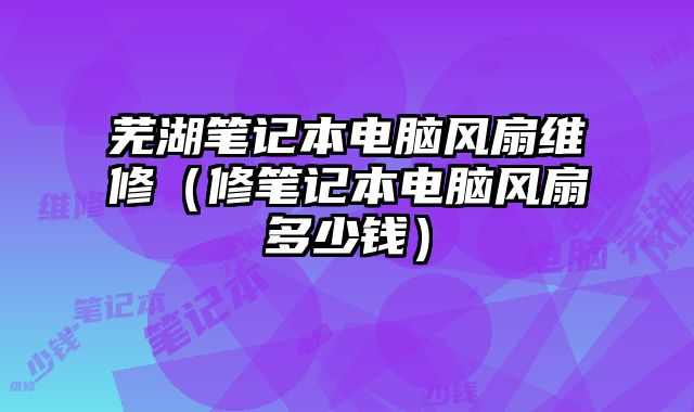 蕪湖筆記本電腦風(fēng)扇維修（修筆記本電腦風(fēng)扇多少錢）
