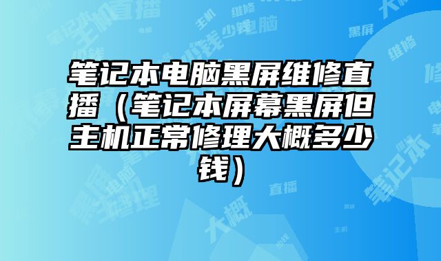 筆記本電腦黑屏維修直播（筆記本屏幕黑屏但主機(jī)正常修理大概多少錢）