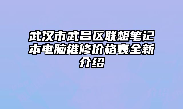武漢市武昌區聯想筆記本電腦維修價格表全新介紹